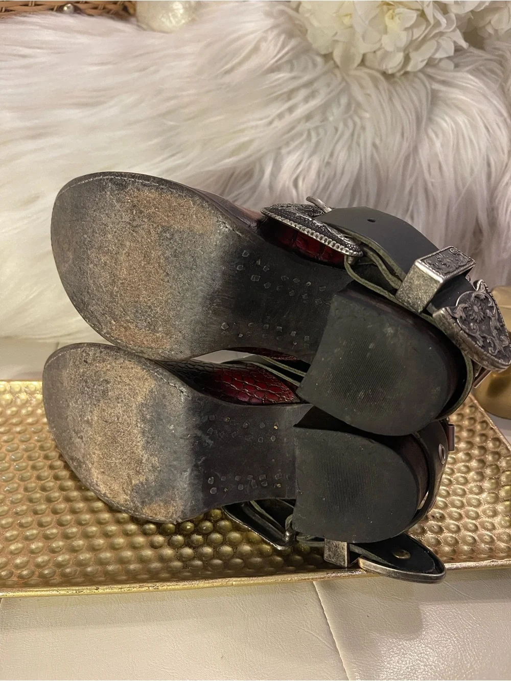 Freebird by Steven “Saloon” Leather Bootie in Red Croco MSRP $295